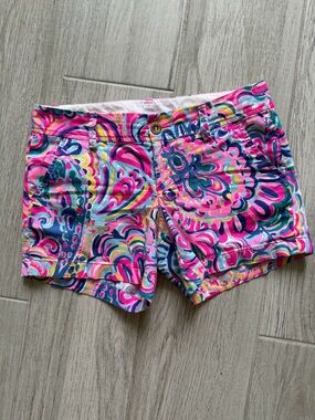 Lilly Pulitzer  Callahan Short - White with Pastel Tie-Dye Trim